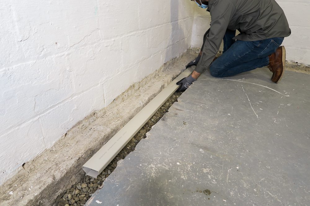 Installing-Contractor-Basement-Waterproofing1000px-Systems-7058 Installing fast track basement waterproofing system
