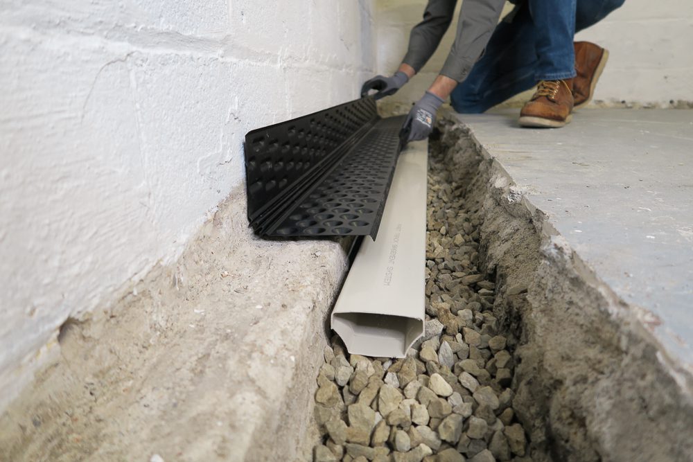 Basement waterproofing dimple board system - Drain-Eze