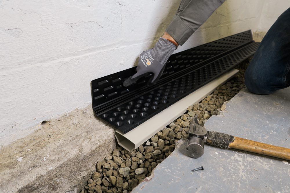 Installing-Contractor-Basement-Waterproofing1000px-Systems-7442 Installing fast track basement waterproofing system