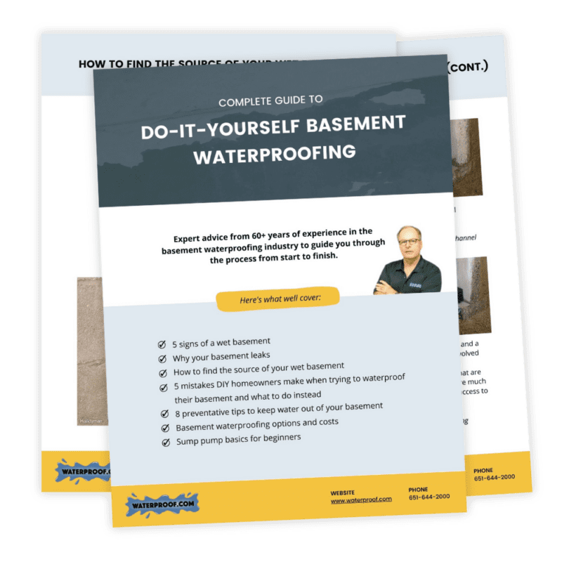Complete guide to do it yourself DIY basement waterproofing for homeowners with a wet leaky foundation