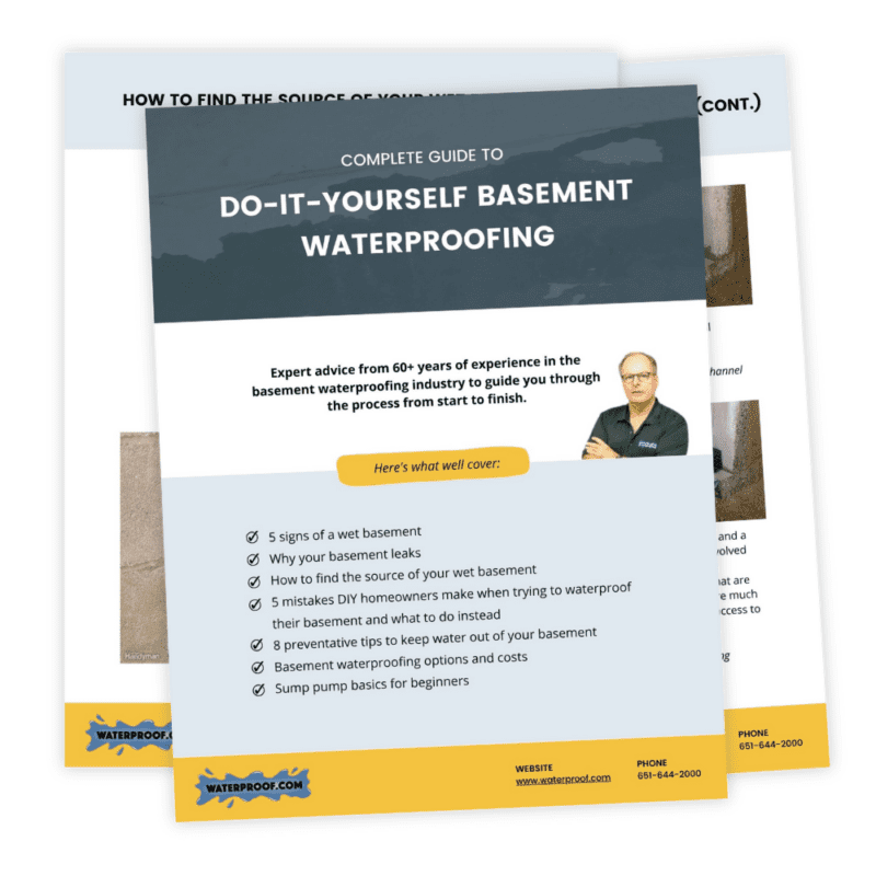 Complete guide to do it yourself DIY basement waterproofing for homeowners with a wet leaky foundation