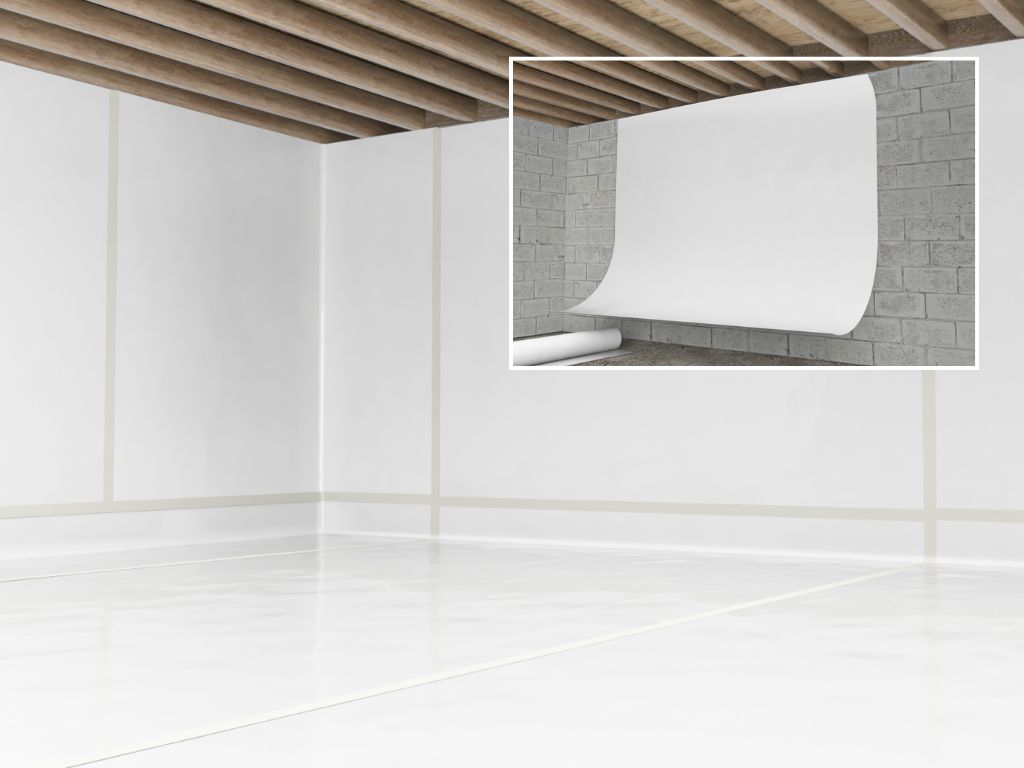 DIY crawl space and basement wall moisture liner