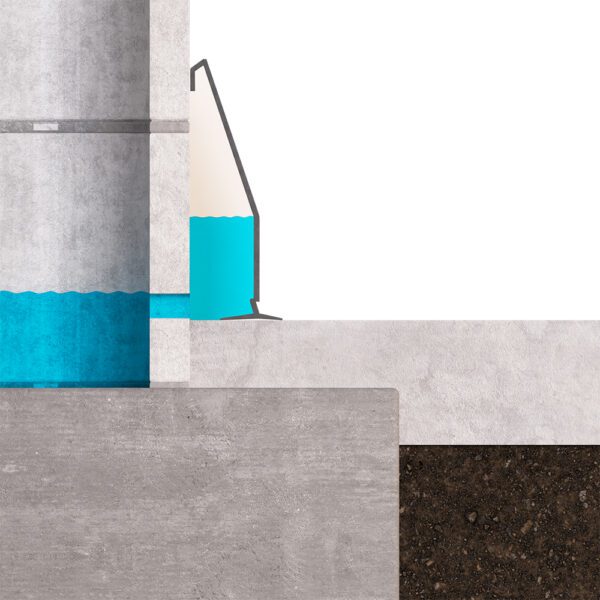 Baseboard basement waterproofing channel