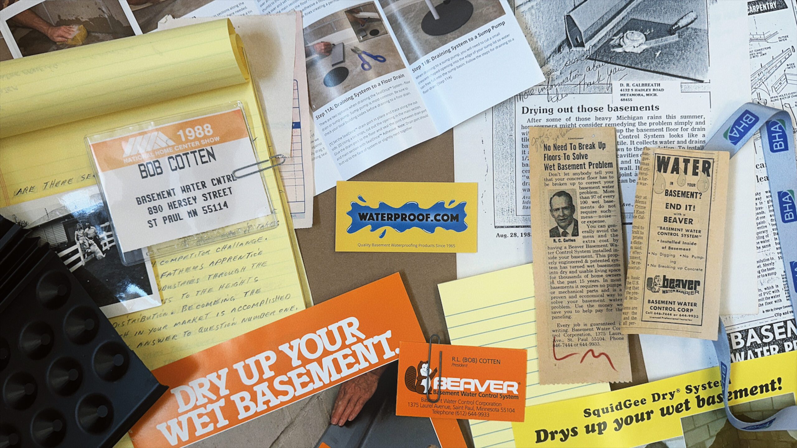 WaterproofcomHistoryLayout1 Waterproof.com company history - Basement waterproofing industry leader since 1965