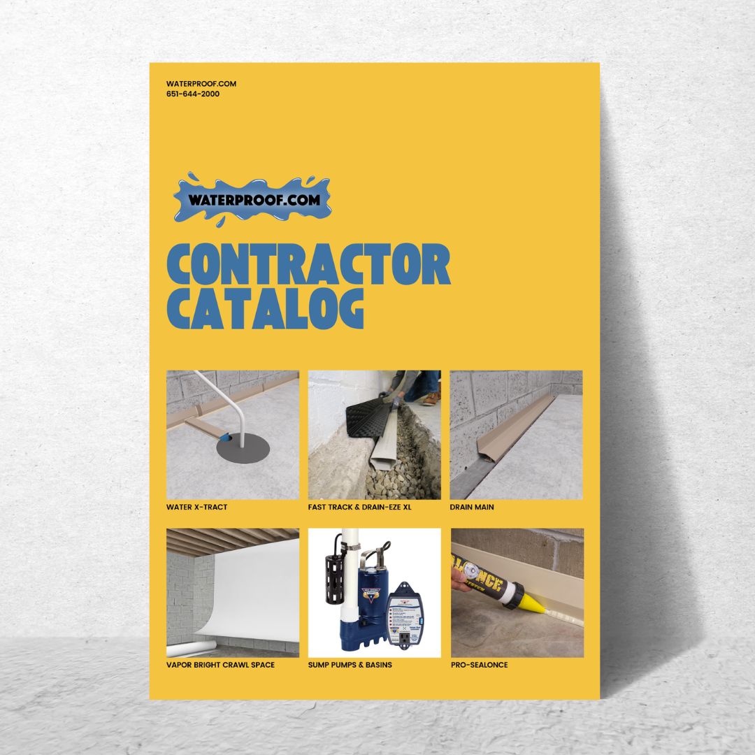 Waterproofcombasementwaterproofingcontractorcatalogcover2024 Professional basement waterproofing supplies catalog