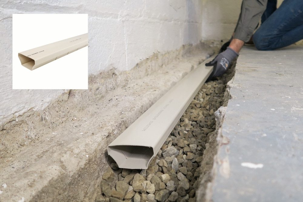 Fast track basement waterproofing channel drain tile