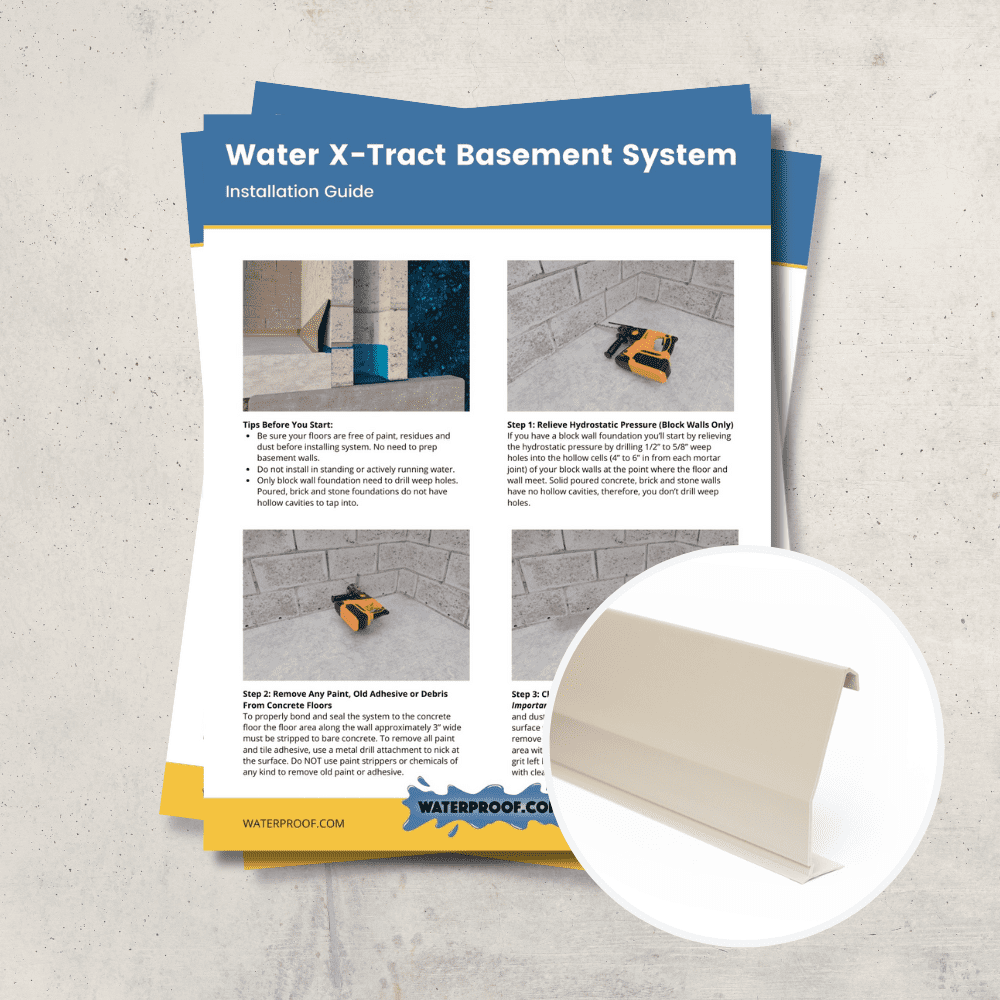 Water X-Tract basement waterproofing system installation guide