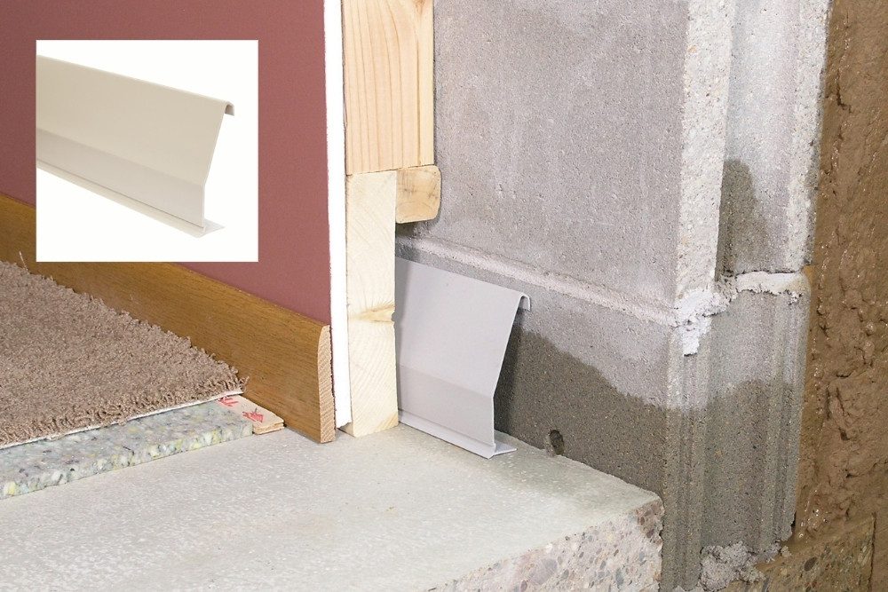 WaterX-TractBasementWaterproofingSystem Water X-tract basement baseboard channel waterproofing system