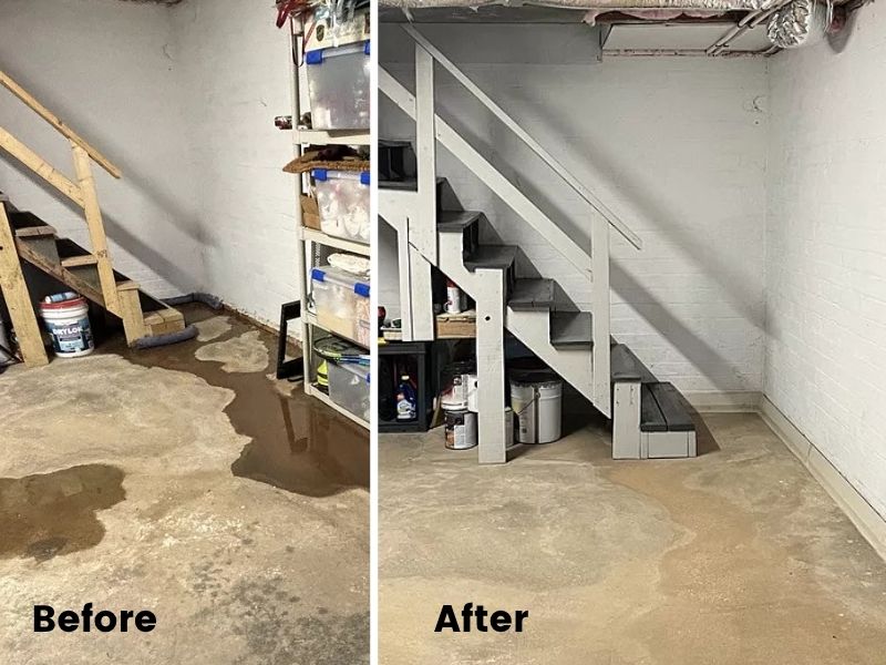 diy basement waterproofing products before and after dry basement results