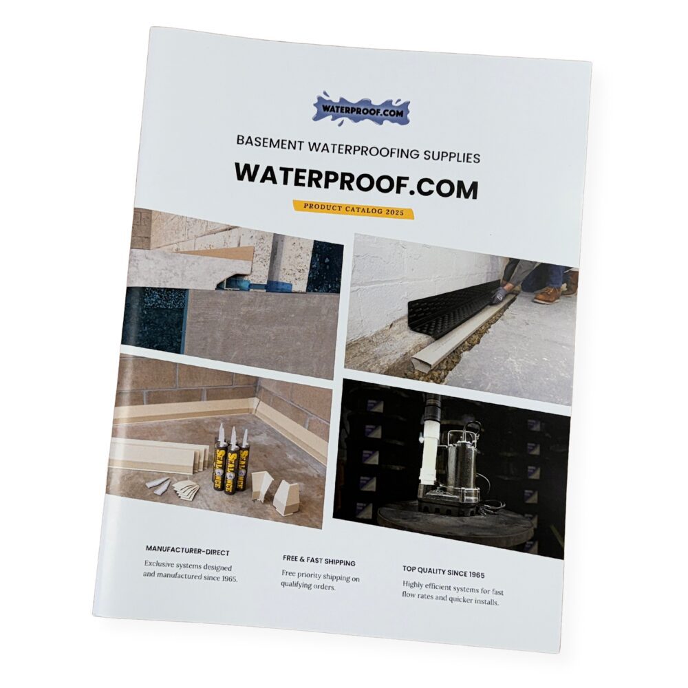 Basement waterproofing supplies product catalog download PDF Waterproof.com drainage systems